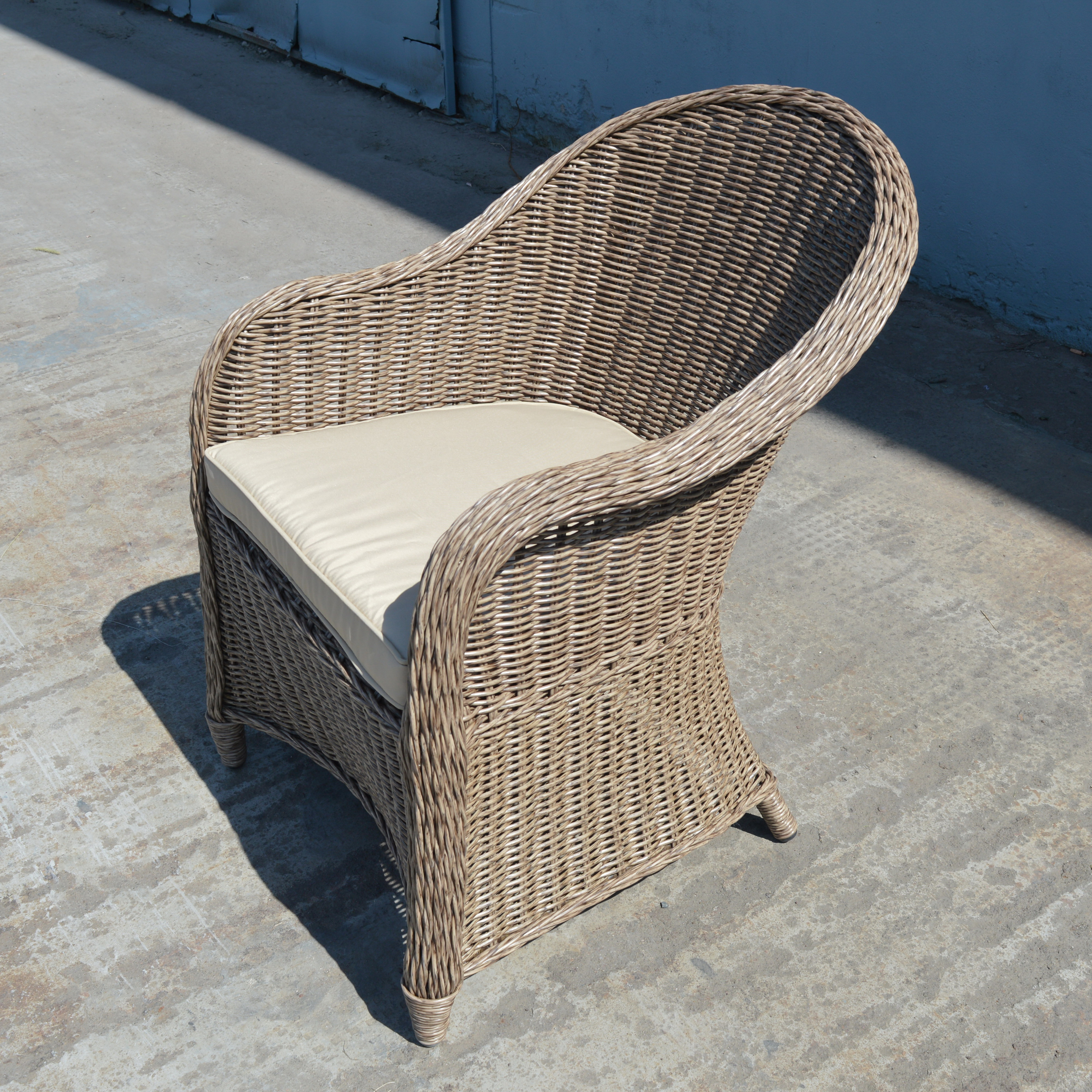Uplion Garden Furniture Chair Single Dining Round Back Rattan Wicker Armchair