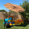 Uplion 10ft Easy Install Outdoor Backyard Umbrella with Cross Base Cantilever Patio Offset Umbrella Parasol