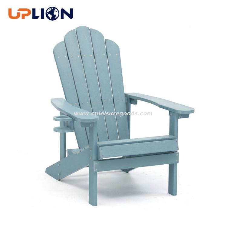 Uplion Kd Garden Chair With Cup Holder All-Weather Adirondack Chair For Fire Pit Side & Outdoor Garden Chair