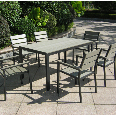 Uplion Garden Furniture Outdoor Kd Table Plastic Wooden Aluminium Dining Table