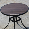 Uplion Patio Waterproof Dining Table Plastic Wood Outdoor Restaurant Tables Aluminum Garden Table Chair Set