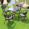 Wholesale indoor-outdoor cheap aluminum bamboo look teslin bistro coffee chair furniture garden 