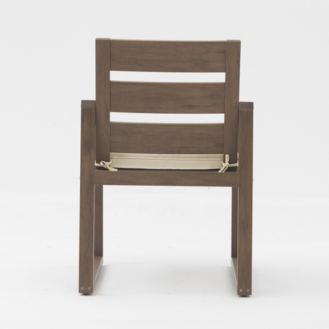 Uplion Outdoor Armchair Patio Deck Lawn Garden Terrace Backyard Light Brown plastic Wood Stain Finish Slatted Chair