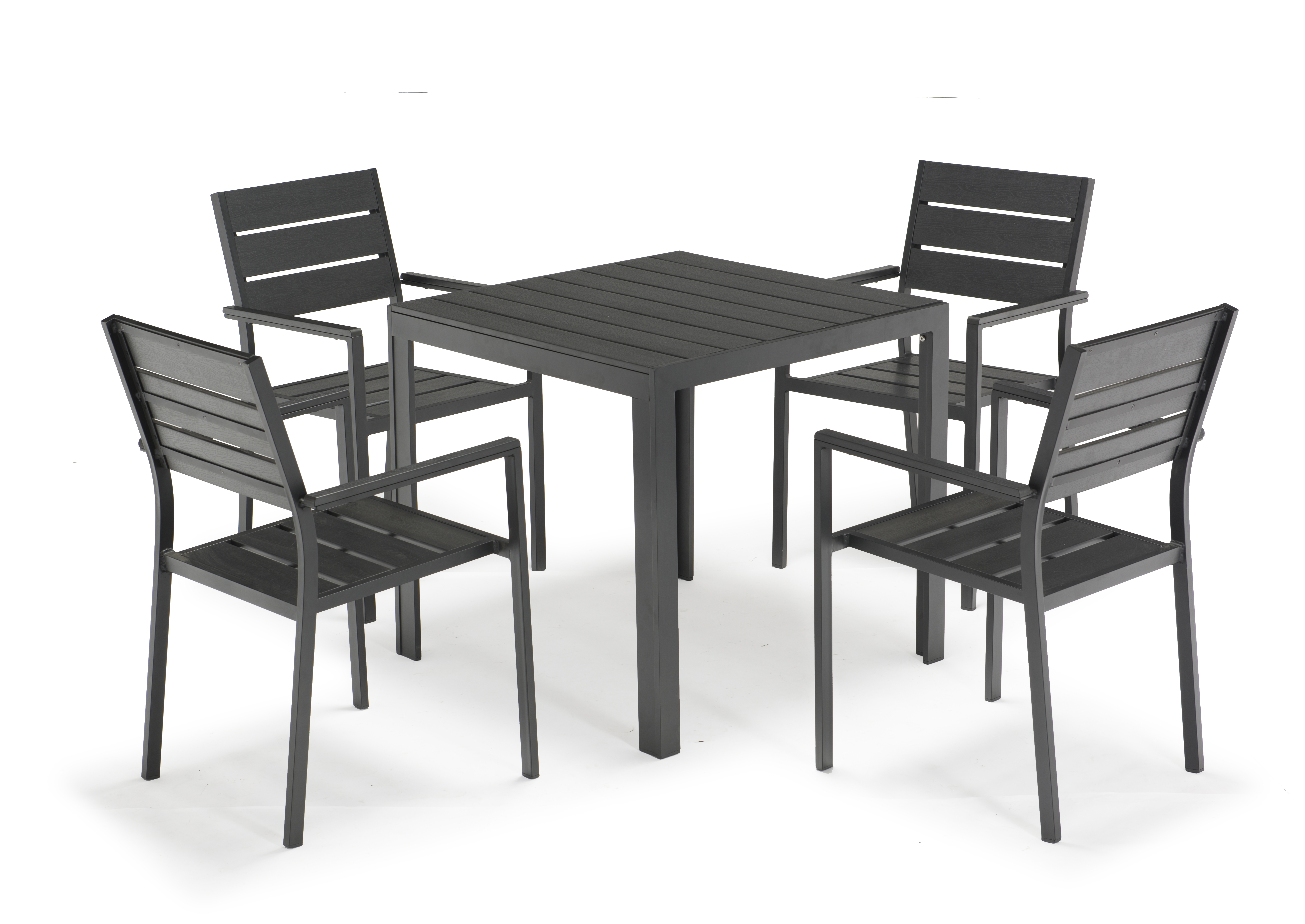Uplion garden weather resistant plastic Wood composite outdoor table and chair furniture set
