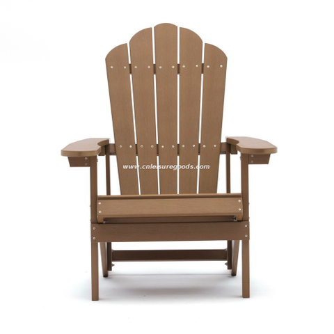 Uplion Modern Plastic Teak Wood Adirondack Chair For Backyard
