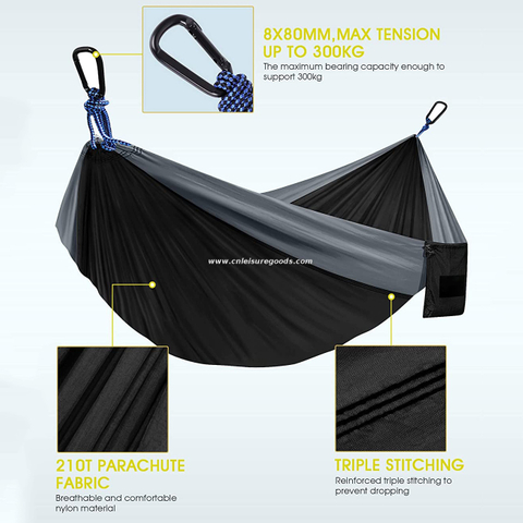 Uplion 210T Nylon Portable Outdoor Parachute Hammock Lightweight Camping Hammock