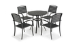 Uplion manufacturer popular round table and four chairs garden bistro bar plastic wood dining furniture set