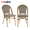 Uplion Outdoor Balcony French Cafe Bistro Rattan Aluminum Wicker Chairs Restaurant Patio Chairs