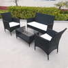 Uplion Patio Furniture 4 pcs Wicker Outdoor Conversation Set Patio Rattan Table and Chair Garden Sofa Set.