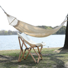 Uplion Folding Canvas Camping Hammock With Solid Wood Outdoor Hanging Swing Bed Hammock Swing Chair