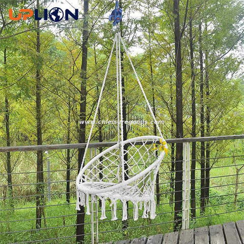 Uplion Garden Hanging Hammock Outdoor Cotton Rope Handmade Swing Chair Camping Hammock Chair
