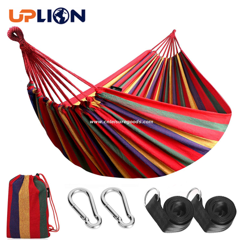 Uplion Garden Cotton Hammock Portable Outdoor Comfortable Hammock With Straps Hanging Durable Camping Hammock