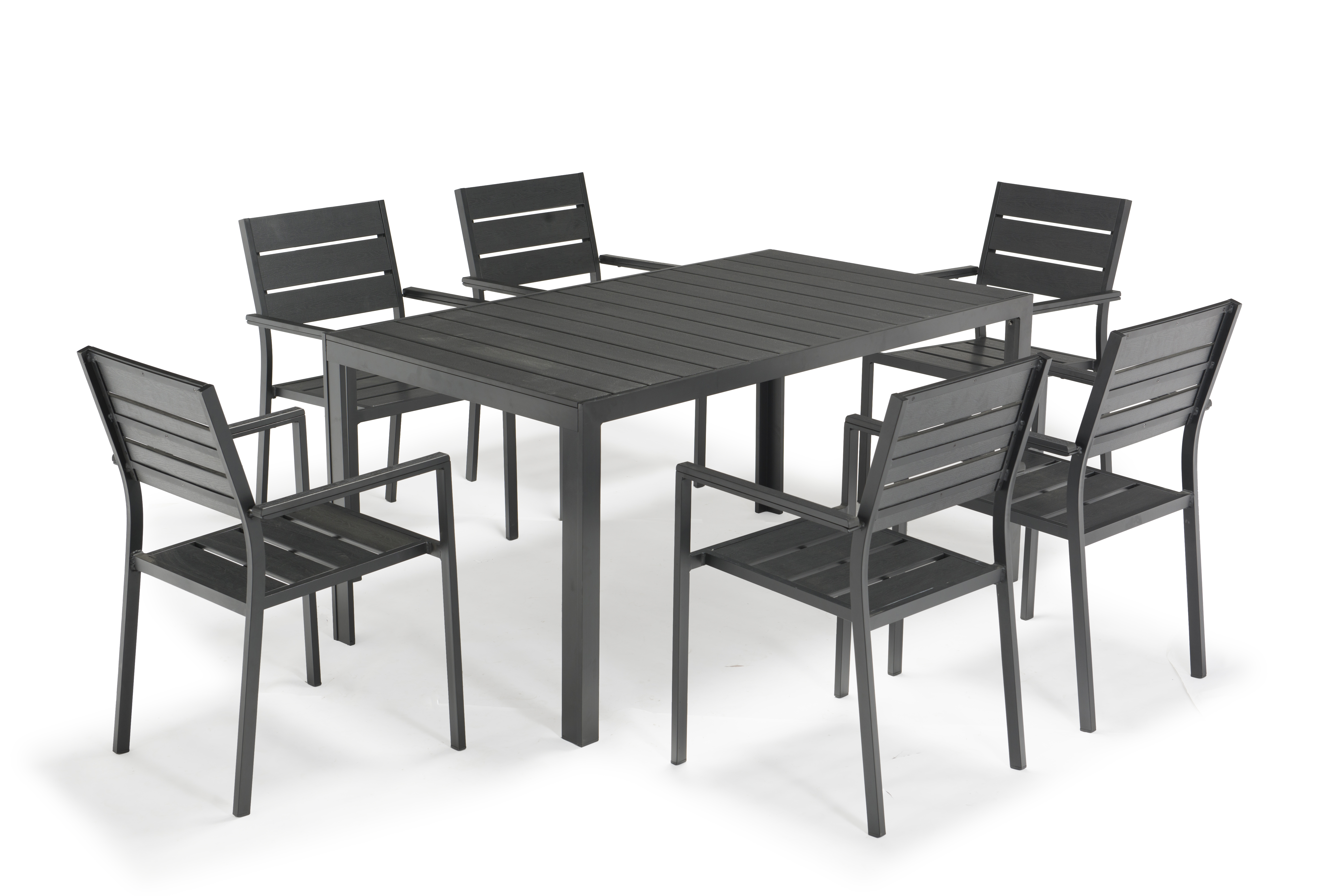Uplion Outdoor wholesale garden synthetic plastic wood furniture dining table and chair set