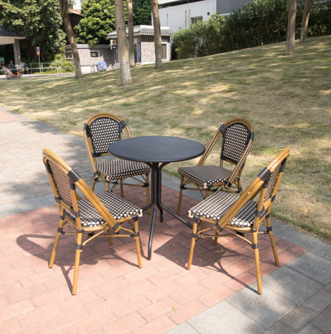 Uplion Outdoor Furniture French Bamboo Look Cafe Chair Bistro Rattan Chairs Wicker Chair
