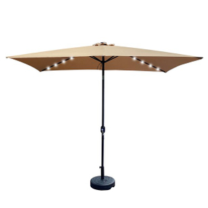 Square 3m Parasol with Led Solar Canopy Sun Shade Patio Umbrella Light
