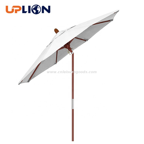 Uplion Mini 2M Wood Frame Market Parasol Patio Outdoor Push-up Table Top Garden Umbrella