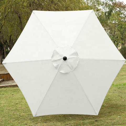 Uplion Garden Furniture Patio Outdoor Table Market Umbrella with Push Button Tilt/Crank, 6 Ribs