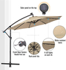Uplion Garden Sunshade Cantilever Led Umbrella Outdoor Solar LED Lighting Parasol Patio Umbrellas