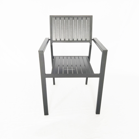 Uplion Outdoor Furniture Set Restaurant Coffee Dining Aluminum Wood Chair Garden Plastic Wooden Chair