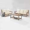 Uplion Garden Furniture Outdoor Luxury Waterproof Armchair with Cushion Plastic Wood 2-seat Sofa Chair