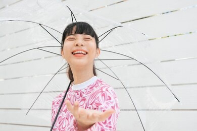 Elegant umbrella at garden party