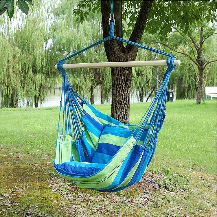 Uplion Hanging Hammock Chair with Soft Comfortable Cushion Indoor Outdoor Hanging Swing Chair