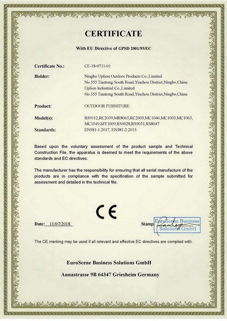  CE Certificate 
