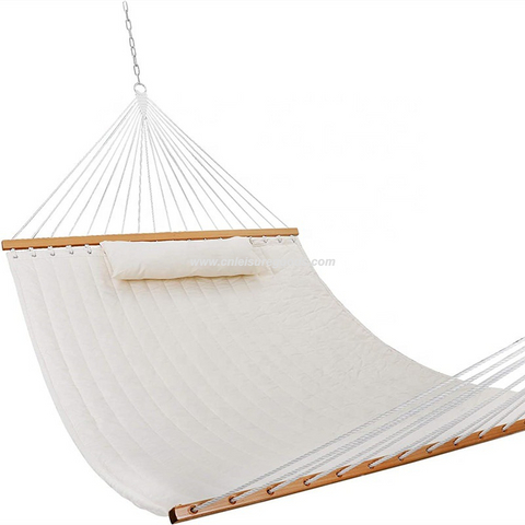 Uplion Wholesale Quilted Hammock With Sling Swing Bed Suspender Pillow Outdoor Padded Hanging Hammock