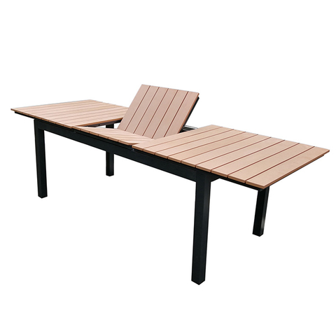 Uplion New Design Extension Table Plastic Wood Outdoor Furniture
