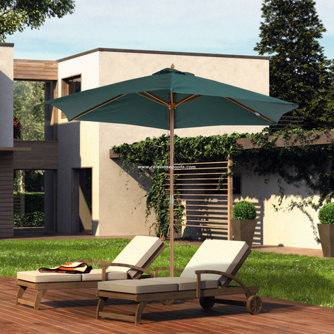 Uplion 10ft Solid Wood Big Waterproof Umbrella Garden Market Table Sun Umbrella Outdoor Patio Parasol