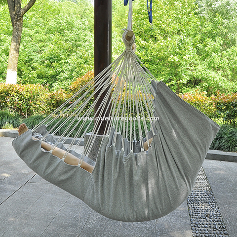 Uplion Outdoor Indoor Hammock Chair Cotton Portable Hammock With Pillow And Pocket Hanging Camping Hammock