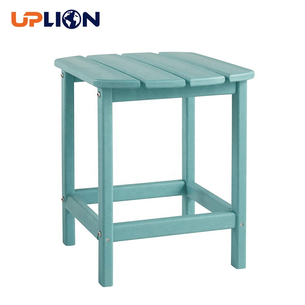 Uplion KD Popular Leisure Garden Sun Outdoor Patio HDPE End Table Plastic Wooden Small Modern Corner Table