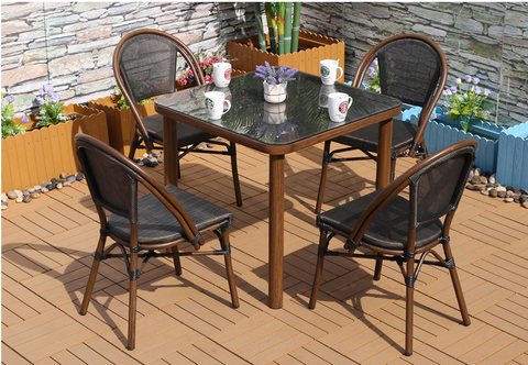 Uplion Outdoor Indoor furniture Leisure Bamboo Look French Bistro Restaurant Cafe Chair