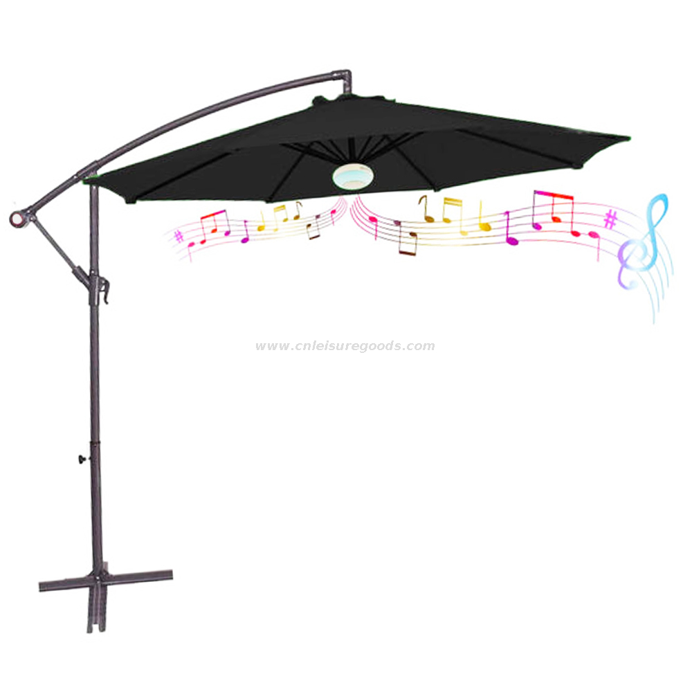 Uplion Outdoor Patio Umbrella with Blue Tooth Speaker Garden Umbrella with Light
