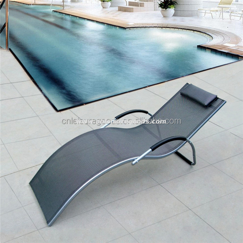 Uplion Popular Aluminum Outdoor Pool Sun Lounger Garden Recliner Chair With Armrest Beach Sunbed