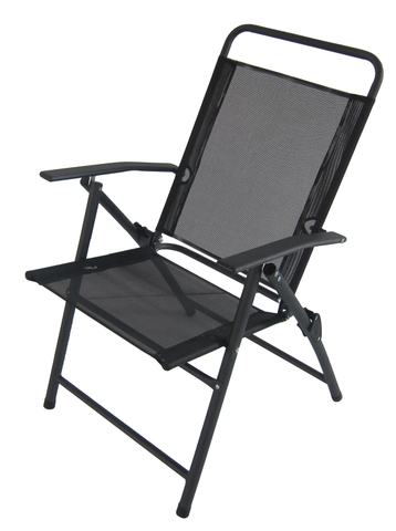 Uplion High Quality Folding Steel Chair with Armrest Outdoor Garden Metal Chairs
