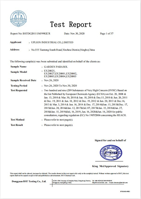 Test Reort Certificate