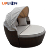 Uplion Garden Furniture Outdoor Rattan Daybed Sectional Sofa Set Wicker Luxury Chaise Lounge