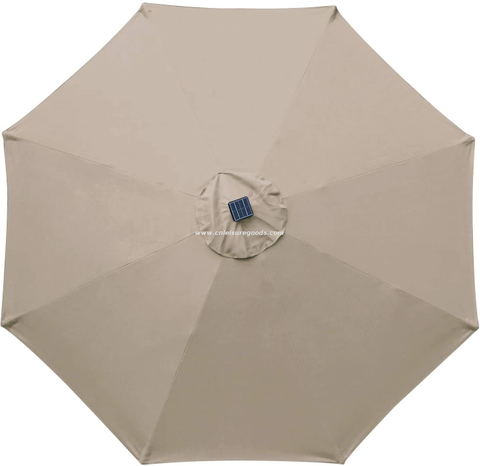 Uplion Patio Outdoor Solar LED Umbrellas with 32 LED Lights, Tilt And Crank Table Umbrellas for Garden