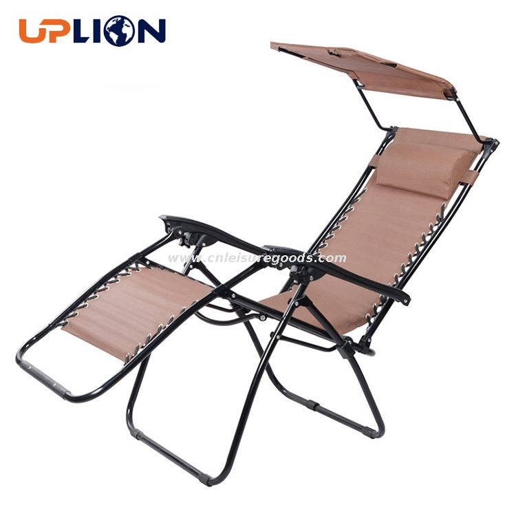 Uplion Cheap Outdoor Adjustable Zero Gravity Folding Patio Reclining Lounge Chair With Pillow