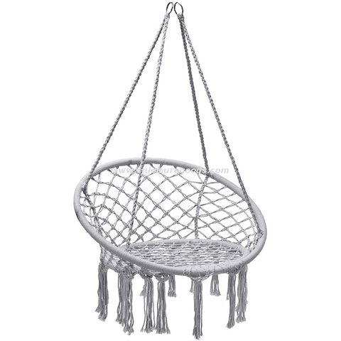 Uplion Garden Portable Hammock Hanging Chair Cotton Rope Net Swing Chair For Bedroom Patio