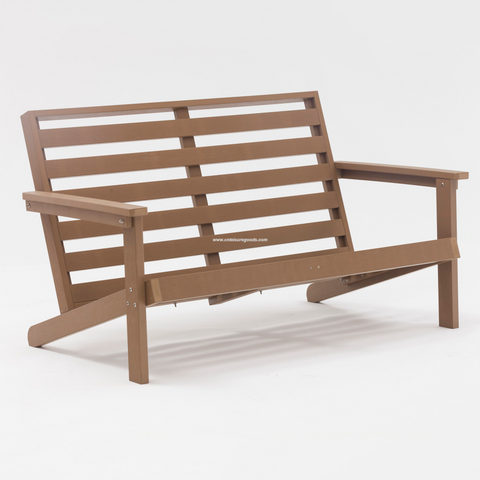 Uplion Garden Furniture Outdoor Luxury Waterproof Armchair with Cushion Plastic Wood 2-seat Sofa Chair