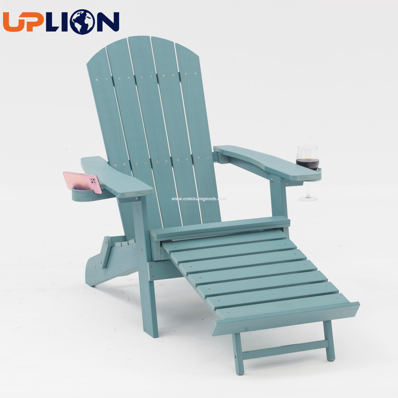 Uplion Wholesale Plastic Wood Adirondack Chair with and Cup Holder for Garden Backyard