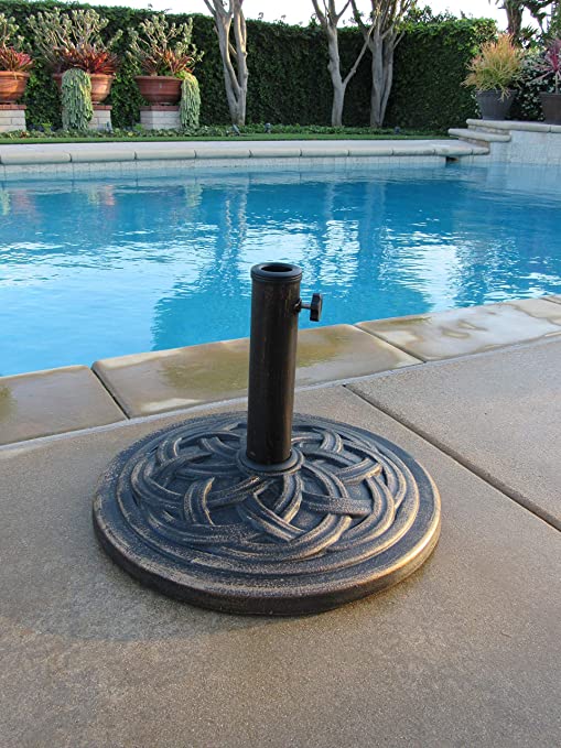 Bronze cast iron effect outdoor patio garden parasol resin umbrella base
