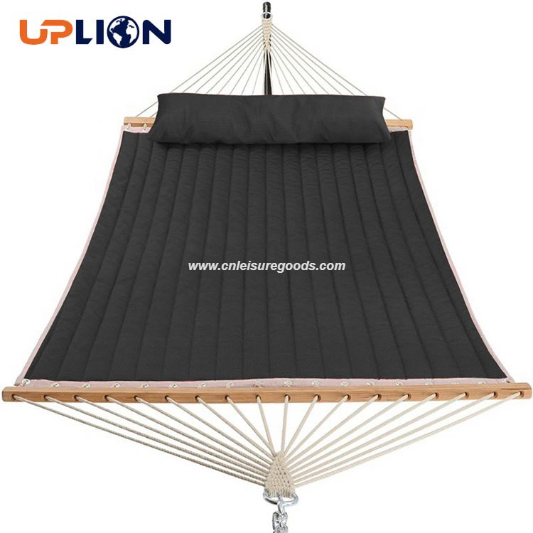 Uplion Wholesale Quilted Hammock With Sling Swing Bed Suspender Pillow Outdoor Padded Hanging Hammock