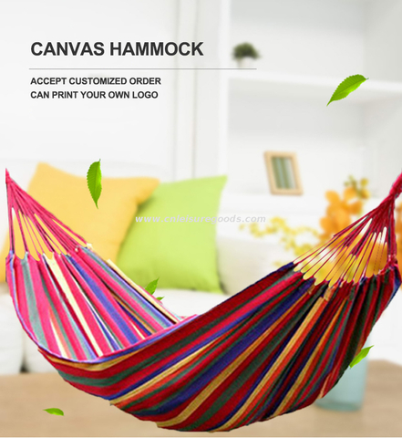 Uplion Portable Customized Outdoor Colorful Canvas Camping Hammock