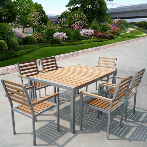 Uplion Luxury 6 Seats Dining Table Set Garden Furniture Set Patio Dining Table And Chairs Set